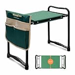 WhimzyCove Garden Kneeler seat with handles and kneeling stool with tool bag- multi-use 2 in 1 heavy duty soft foldable, Gardening gifts,Portable Lightweight allotment equipment gift
