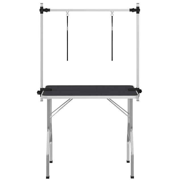 Foto 8 de 8 de vidaXL Mesa de baño para perros, gatos y mascotas ajustable 2 lazos