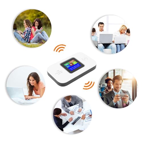 Image of 4G Mobile WiFi Router, Plug and Play Travel WiFi Hotspot with Color LED Display for Smartphone Tablet Laptop (White)