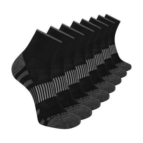 Skechers Men's 8-Pack Work Collection High Quarter Crew Socks, Extra Cushion & Mesh Ventilation