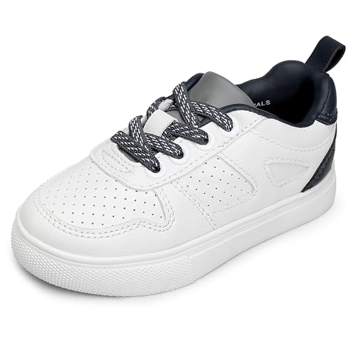 HOMEHOT Boys Sneaker Breatherable Vegan Leather Fashion Shoes