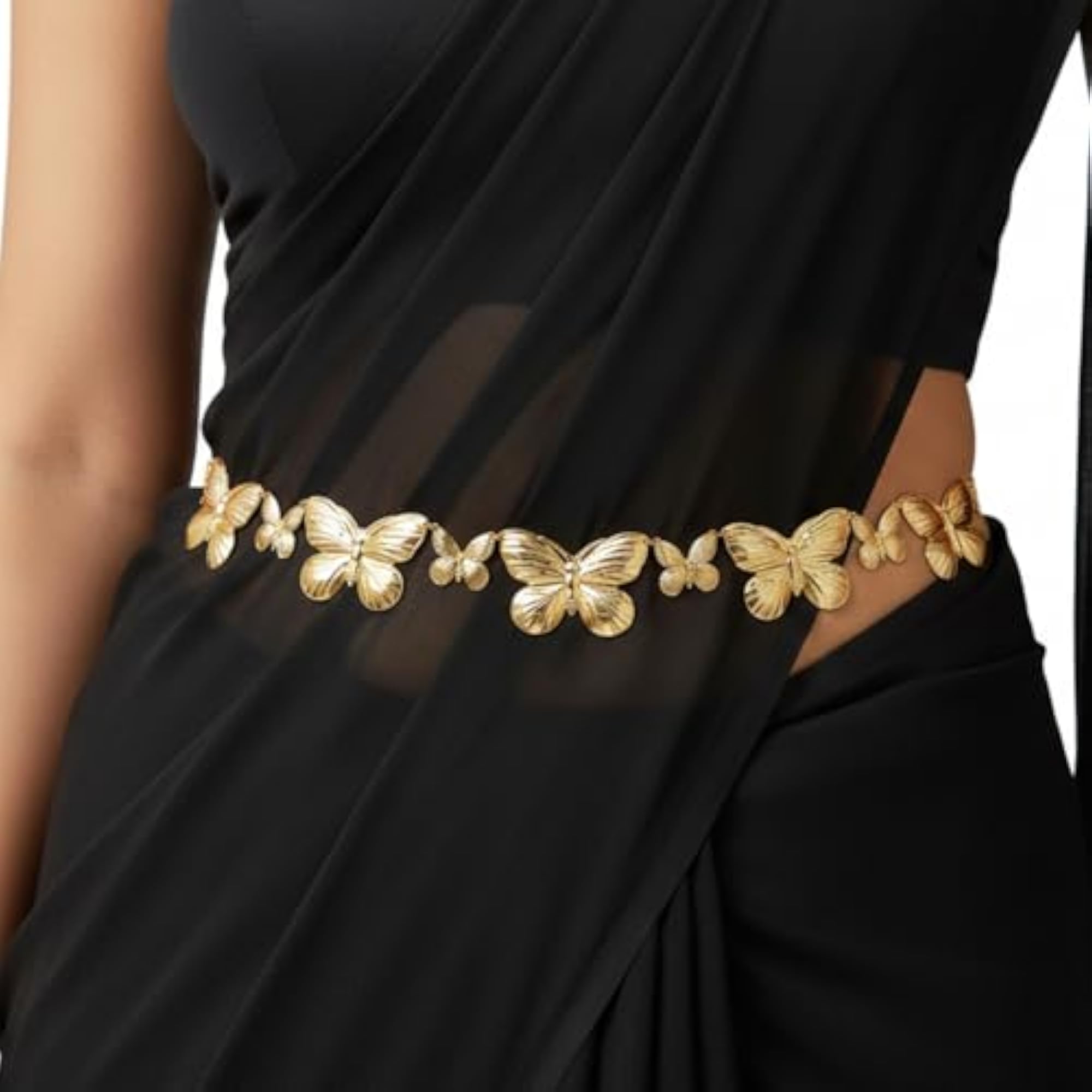 Women's Metal Waist Chain with Butterfly Pendant, Stylish Accessory