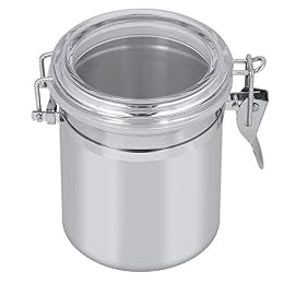 Fdit Stainless Steel Coffee and Food Storage Canister Coffee Canister Food Storage Jar Tea Sugar Milk Powder Container(10x11cm)