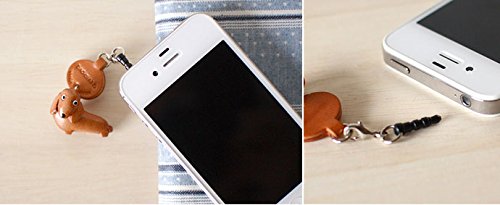 Plain Sleeping Cat Leather Cat Earphone Jack Accessory / Dust Plug / Ear Cap / Ear Jackvanca Made In Japan #47414 #TOP2