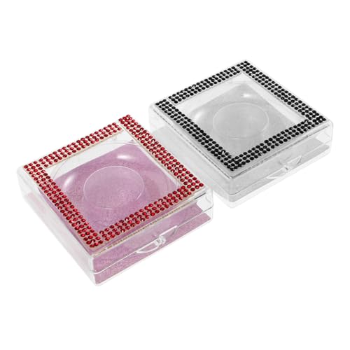 FOMIYES Eyelashes Travel Storage Box False Lash Holder Case Portable Sturdy Plastic 2 Pieces Set
