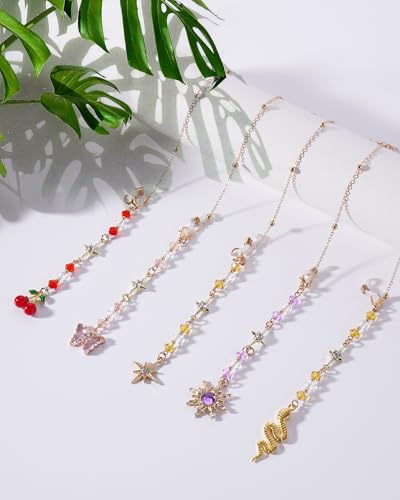 COSUCOS Sunburst Sun Glasses Chain Holder - Adjustable Egyptian Eyewear Retainer Strap with Purple Rhinestones Sun Tassel, Eyeglasses Holders Around Neck Glasses Lanyard for Eyewear Retainer Strap - Thumbnail 7