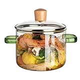 Olla de vidrio para hornear – Olla transparente resistente al calor de 1,6 l | Tarro de claro – Para cocina salsa sopa pasta