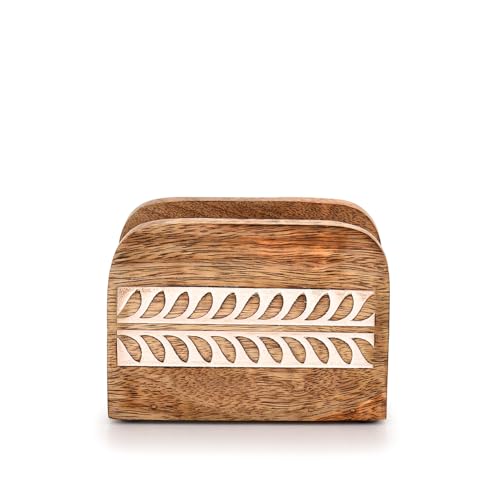 Mahasu Napkin Holder Mango Wood Upright Paper Napkin Storage Rustic Farmhouse Wood Napkin Holder Vintage Home Decor (5.5"x 2.5"x 4") - Cosy Home Interiors Mahasu Napkin Holder Mango Wood Upright Paper Napkin Storage Rustic Farmhouse Wood Napkin Holder Vintage Home Decor (5.5"x 2.5"x 4") - Image 2