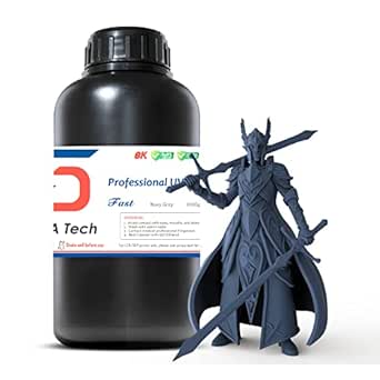 Siraya Tech Fast ABS-Like Résine d'imprimante 3D Rapide 405 nm Résine photopolymère liquide standard d'impression 3D non cassante de haute précision pour impression 3D LCD DLP (Gris Marine, 1 kg)