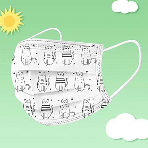 50 Pezzi Bambini Tessuto Viso Cotone Stampa