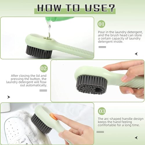 Image of BEYOND BASIC 2 in 1 Soap Dispensing Cleaning Brush and 80 Pcs Sneaker & Shoe Cleaner Wipes Combo Reusable Shoe Scrubbing Washing kit set Remove Dirt Stains Clothes Quickly