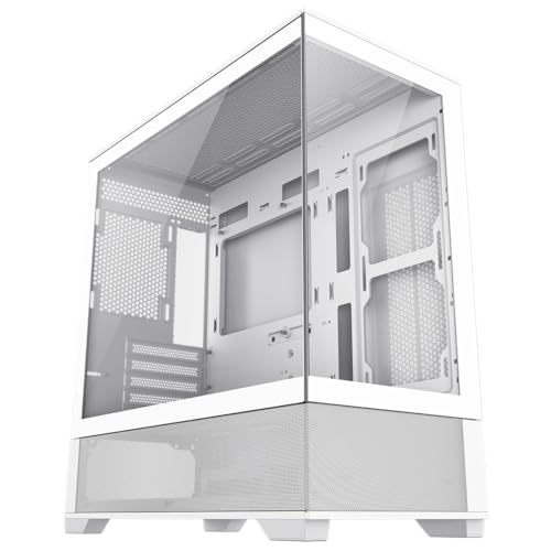 GameMax Vista Mini White Dual Tempered Glass Panelling Micro-ATX PC Gaming Case with GameMax V4.0 PWM ARGB Hub Included