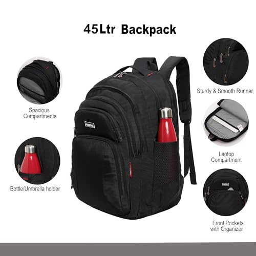 Image of FIREHORSE Ajax Anti theft bag | Durable Laptop Backpack for Men & Women - Water-Resistant Travel Backpack | Padded Compartments for Work, School & College | 45L