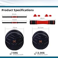 CCLIFE Hanteln Set 40 kg 2er Kurzhanteln Langhantel verstellbar Stahlrohr – Ansicht 2