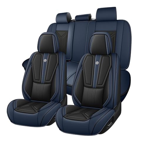 FZWX Car seat Covers for Toyota Corolla Cross 2022-2026, Front Seats and Back Car Seat Protector, Waterproof Anti-Slip Full Set Seat Covers for Cars (Standard 5 Seats, Black&Blue)