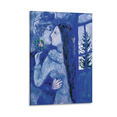 Marc Chagall Les Amoureux Au Clair De Lune poster sur toile 50x75 cm pour décoration murale