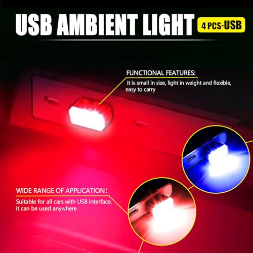 Kit de iluminación ambiental de interfaz USB para viajes nocturnos en coche 6