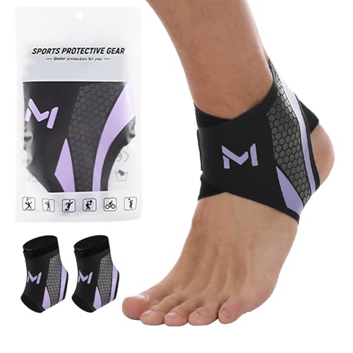 Flexguard Pro 2-Pack Ankle Brace for Men & Women, Adjustable Lace up Ankles Sock, Basketball Ankle Stabilizer (Purple)