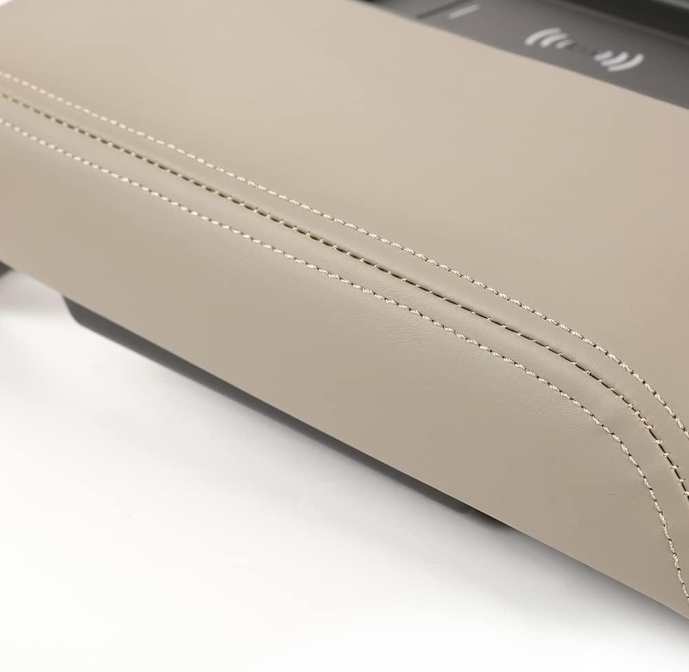 G-PLUS Center Console Armrest Lid w/Wireless Charger Compatible with 2015-2019 Chevy Tahoe/Suburban GMC Yukon/Yukon XL (Brown)