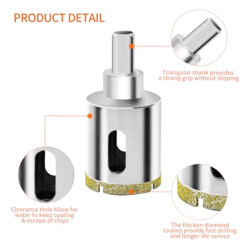 Meccion Diamond Hole Saw with Pilot Center Drill Bit 16mm Diamond Core Hole Cutter for Tile, Porcelain, Glass, Marble, Ceramic 2 Meccion Diamond Hole Saw with Pilot Center Drill Bit 16mm Diamond Core Hole Cutter for Tile, Porcelain, Glass, Marble, Ceramic - Image 2