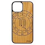 utaupia Cover in silicone con segno astrologico vergine per iPhone 13 Mini in legno, custodia 128 GB dello zodiaco nero galassia oroscopo donna 4G