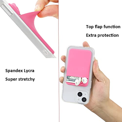 Fulgamo 3Pack Adhesive Phone Pocket,Cell Phone Stick On Card Wallet,Credit Cards/ID Card Holder(Double Secure) with Self Sticker for Back of iPhone,Android and All Smartphones-Black,Grey,Pink