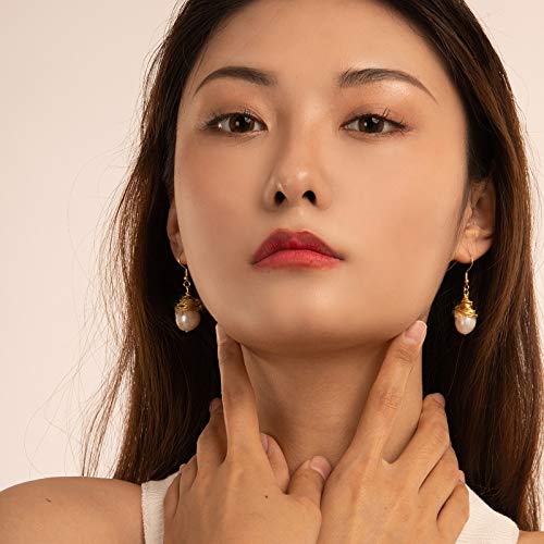 Pearl Dangle Earring 10mm Pearl Drop Delicate Hypoallergenic Hand-wound Pearl Dangle Earring Jewelry for Women Girl2