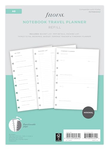 Filofax Travel Planner - Refill Per Notebook, Formato A5