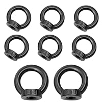 8 Stück Ringmutter M8 Augenmutter 304 Edelstahl Ringmutter M8 Schwarz Gewinde Ösenmutter Ringmuttern Augbolzen für Hängende und Befestigen