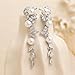 Sonateomber Silver Pearl Prom Long Dangle Earrings for Women, Elegant Rhinestone CZ Leaf Butterfly Bridal Earing Wedding Fashion Jewelry Gift