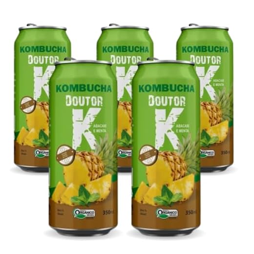 5x Kombucha Abacaxi e Menta 350ml Doutor K