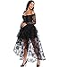 Produktbild MISS MOLY Steampunk Gothic Korsagenkleid Schwarz Retro Korsett Gerichtsstil Corsage Damen Kostüm Kleid Halloween Cosplay(nur der Rock)