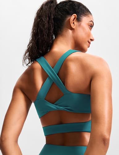 Image of Sports Bras for Women Criss-Cross Back Padded Workout Tank Tops Medium Support Crop Tops for Women