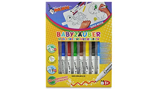 MALINOS 300015, Malzauber, Bundle Babyzauber Stifte + Malbuch, abwaschbar und wiederverwenbar, Bunt & 300011… – Bild 4