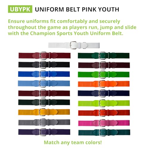 Image of Champion Sports Baseball & Softball Belt - Stretch Fit Uniform Belt for Youth & Adult Players, Multiple Colors