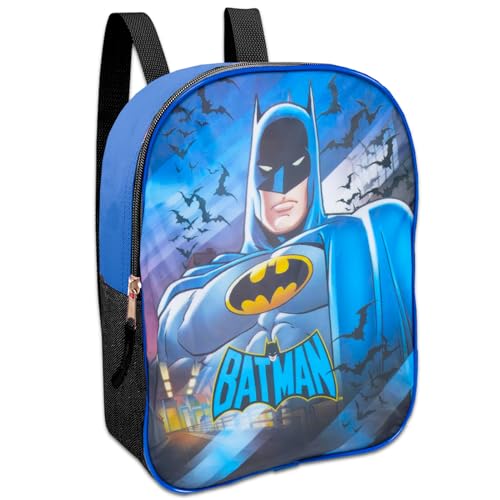 DC Comics Batman Mini Backpack for Boys - Bundle with Mini Backpack, Water Bottle, Stickers & More | Batman School Bag for Kids2