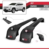 apline Kompatybilny z Jeep Compass (MP552) 2017-2025 Bagażnik dachowy z poprzeczkami typu ACE-2 Czarne aluminiowe belki