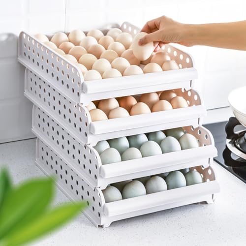 Caja para huevos apilable YARNOW, el organizador de plástico perfecto para congeladores y cajones 4