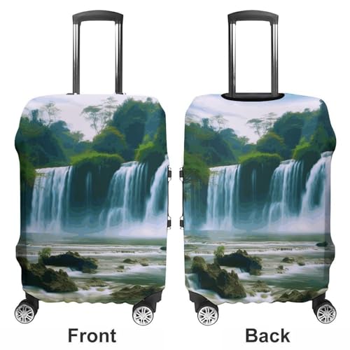 Waterfall Scenery Luggage Cover Elastic Suitcase Protector Case Anti-Scratch Washable Baggage Covers Protector For Traveling, Aircraft Consignment L3