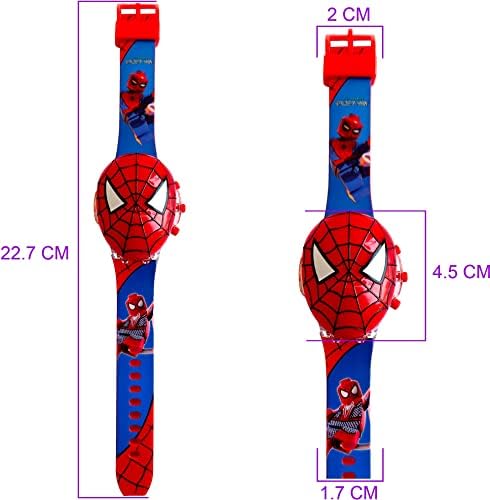 Matrix Kids Edition 3D Spiderman/Frozen/Ben 10/Hello Kitty/Iron Man Avenger Digital Watch for Kids with Music & Disco Lights (Boys & Girls)