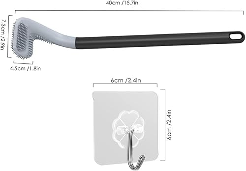 Miniatura 2 de Cepillo de inodoro de golf de mango largo, cepillo de limpieza flexible de silicona para inodoro, cepillo de limpieza flexible de silicona flexible