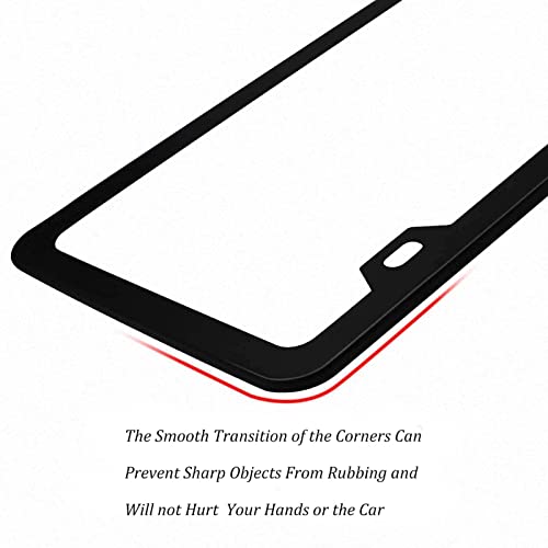 Vesdein Matte Black License Plate Frames For Men Stainless Steel License Plate Frames Black Car Tag Frame Gloss Black License Plate Frames Front Car Plates Frame Black License Plate Holder For Cars #TOP3