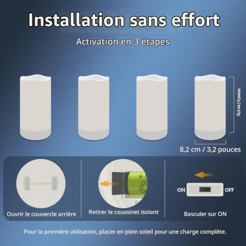 salipt Bougies Solaires Rechargeables, Étanches Sans Flamme – vue 6