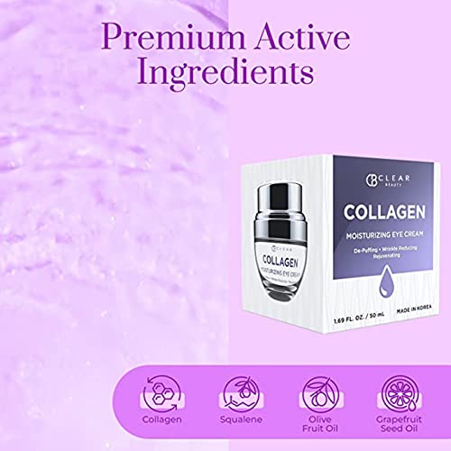 Clear Beauty Collagen Eye Cream - For Dark Circles And Puffiness, Moisturizing & Anti-Aging Under Eye Cream - Cruelty Free Korean Skincare For All Skin Types - 1.69 Oz #TOP2