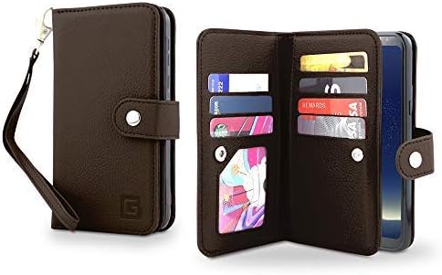 Gear Beast Flip Cover Dual Folio Case fits iPhone Xs MAX Wallet Case Slim Protective PU Leather Case 7 Slot Card Holder Including ID Holder 2 Inner Pockets Stand Feature Wristlet (Brown)