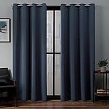 Exclusive Home Curtains Par de Paneles opacos Tejidos de satén con Ojales Superiores, índigo Vintage, 132 x 213 cm, 2 Piezas
