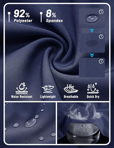 TACVASEN Womens Golf Shorts Hiking Quick Dry Athletic Shorts with Pockets Lightweight Water Resistant UPF 50+ Workout Navy Blue L
