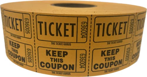 Rouleau de tickets de loterie Ticket Gourous double rouleau de 2000 tickets orange pour kermesse
