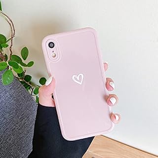 ZTOFERA TPU Case for iPhone X/iPhone XS, Glossy Soft TPU Case with Simple Heart Pattern, Slim Light-wight Protective Bumper Cover for iPhone X/XS - Pink
