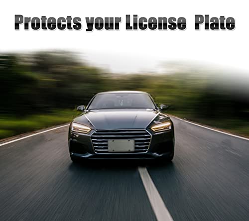 Vaygway Clear Smoked Unbreakable License Plate Shields Covers –2 Pack Flat Clear Smoked License Plate Shield - Novelty License Plate – Tinted Smoke Flat Thick Covers (Clear Smoked Unbreakable) #TOP4